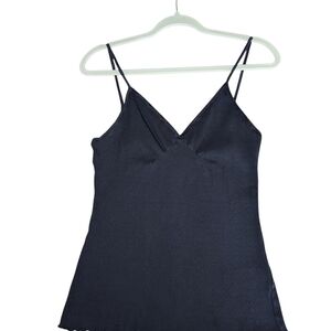 Free People | We The Free Oh Honey Cami | Black Ribbed Spagetti Straps Women's L